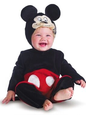 Disney's Mickey Mouse Costume for Babies Size 6-12 Months Velcro For Easy Change